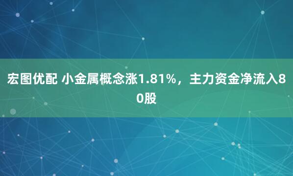 宏图优配 小金属概念涨1.81%，主力资金净流入80股
