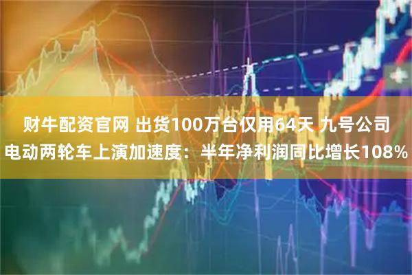 财牛配资官网 出货100万台仅用64天 九号公司电动两轮车上演加速度：半年净利润同比增长108%