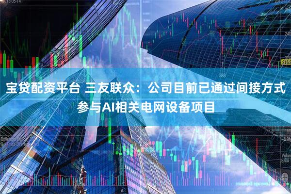 宝贷配资平台 三友联众：公司目前已通过间接方式参与AI相关电网设备项目