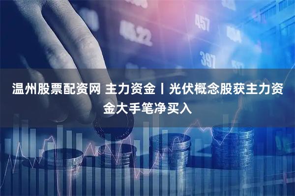 温州股票配资网 主力资金丨光伏概念股获主力资金大手笔净买入